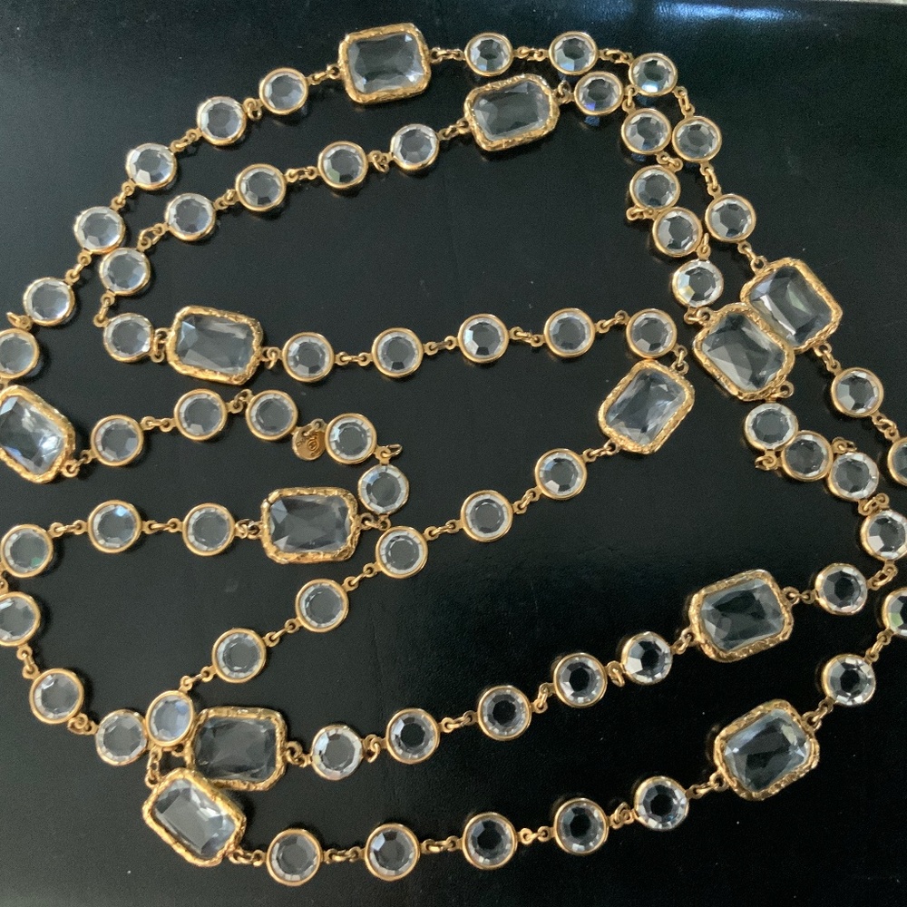 Vintage  1981 Chanel  clear crystal necklace